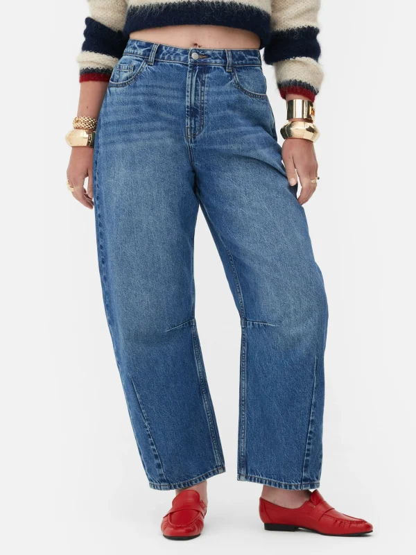 Primark Rita Ora Acid Wash Barrel Jeans Mid Blue Online
