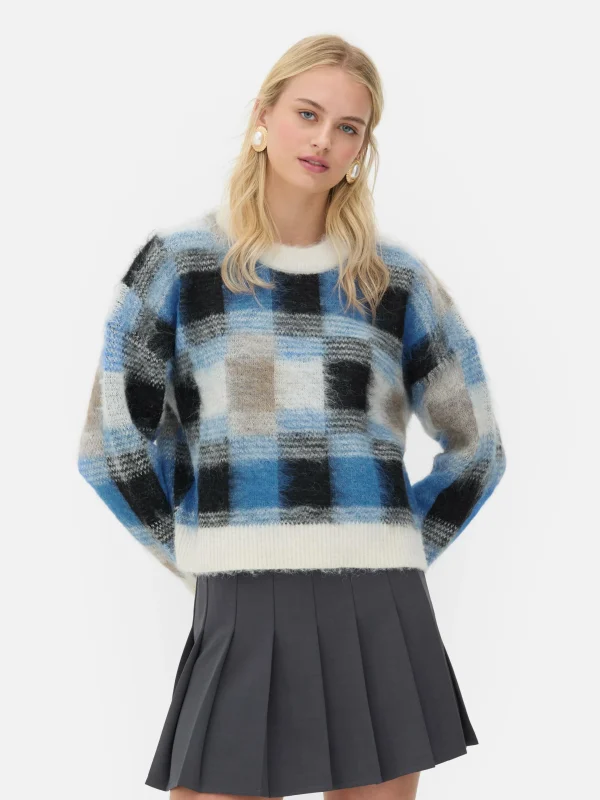 Primark Rita Ora Brushed Check Pullover Navy Best