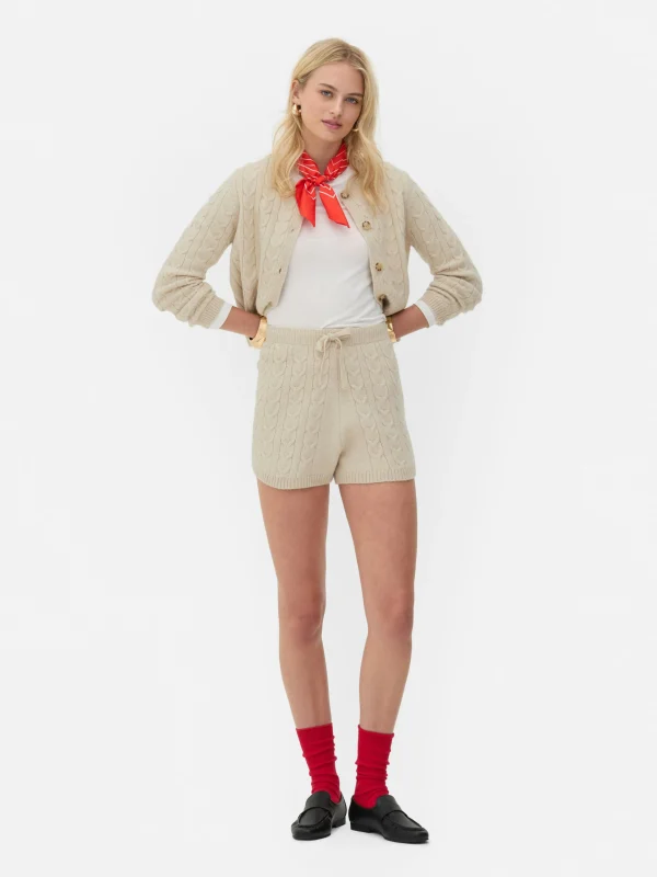 Primark Rita Ora Cable Knit Shorts Beige Store