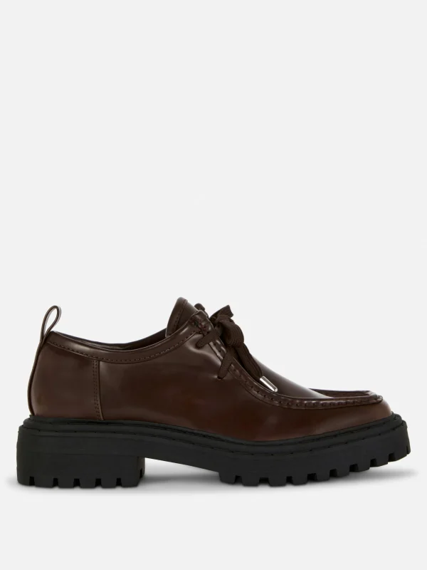 Primark Rita Ora Chunky Lace-Up Loafers Brown Flash Sale