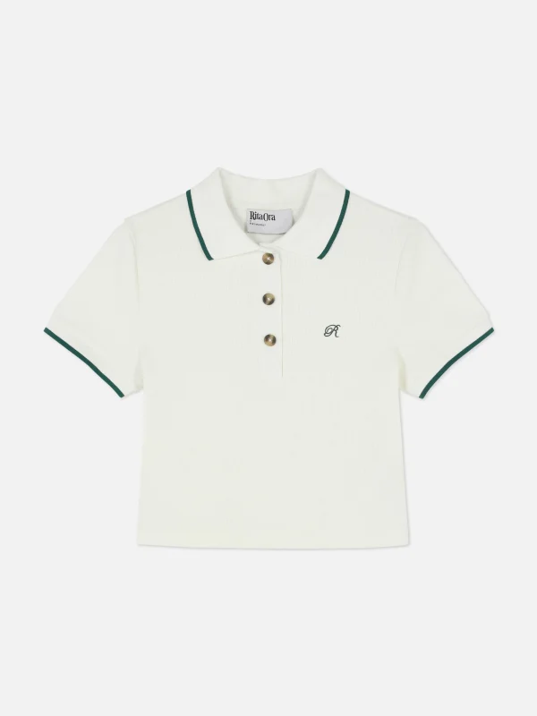 Primark Rita Ora Cropped Polo Shirt Ivory Best