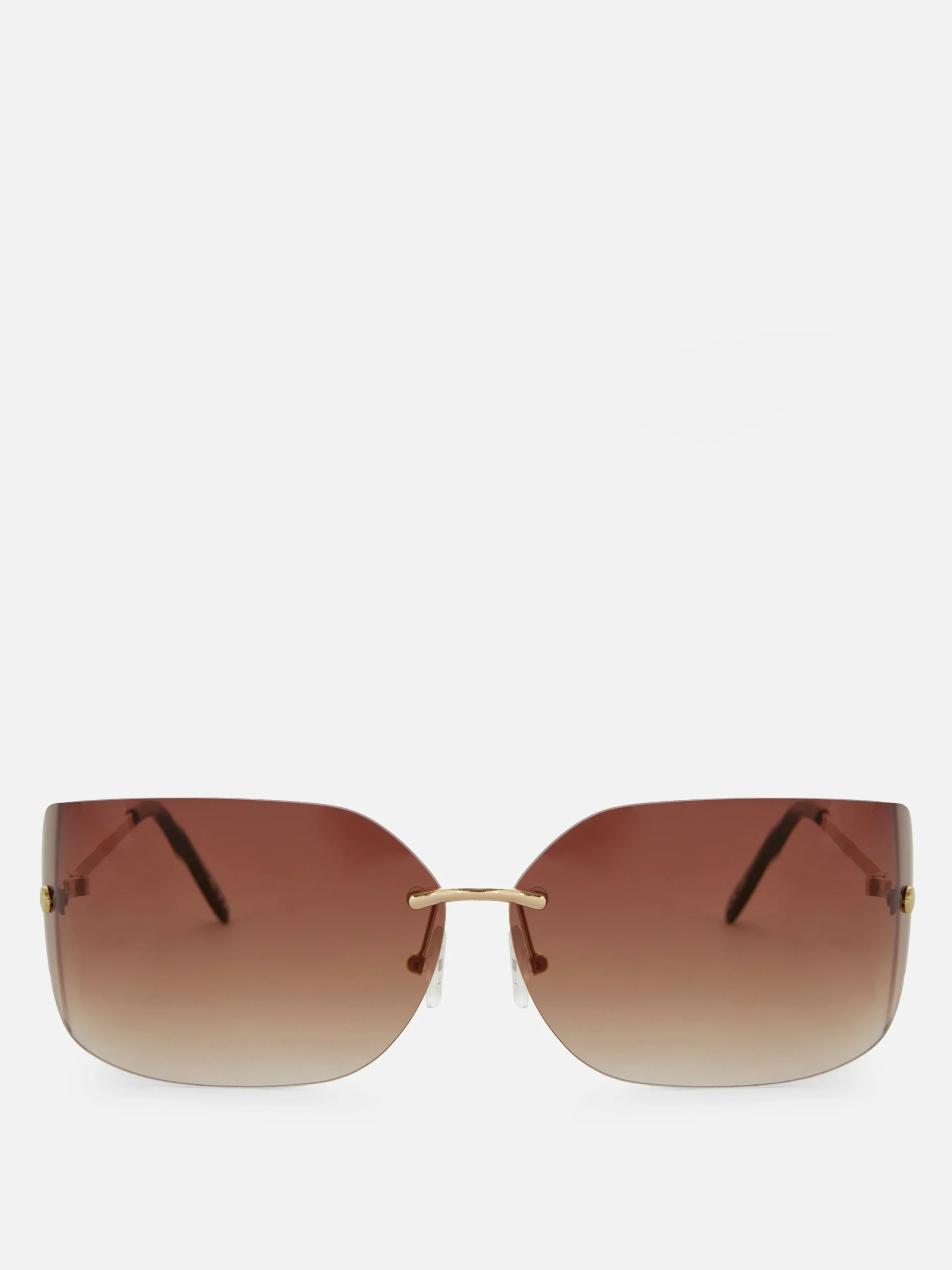 Primark Rita Ora Curved Rimless Sunglasses Brown Sale