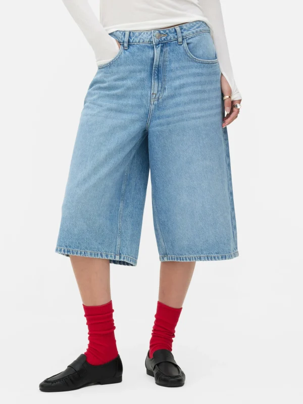 Primark Rita Ora Denim Bermuda Shorts Mid Blue Best