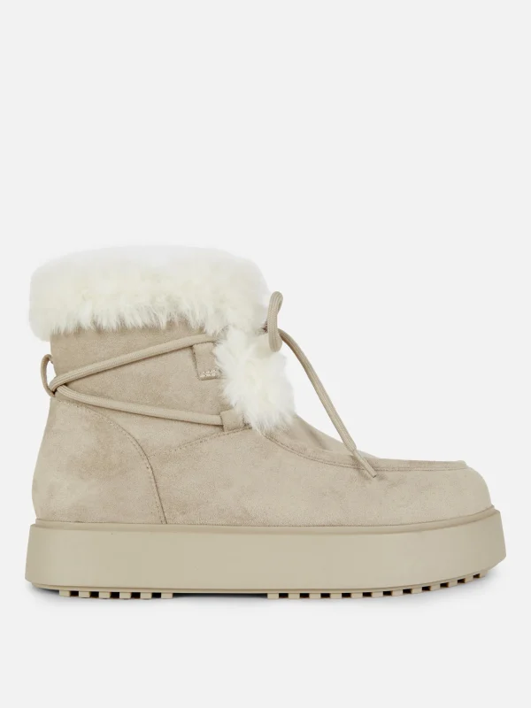 Primark Rita Ora Faux Fur Apron Boots Sand Best