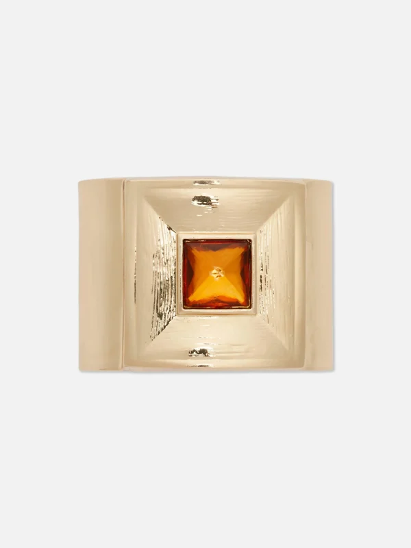 Primark Rita Ora Faux Gemstone Stud Cuff Yellow Online