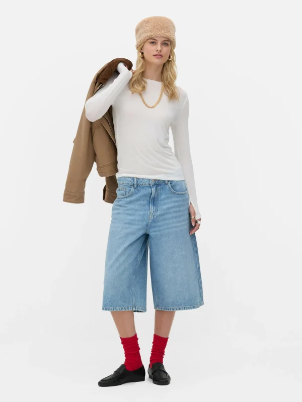 Primark Rita Ora Stretch Long Sleeve T-Shirt Ivory Outlet