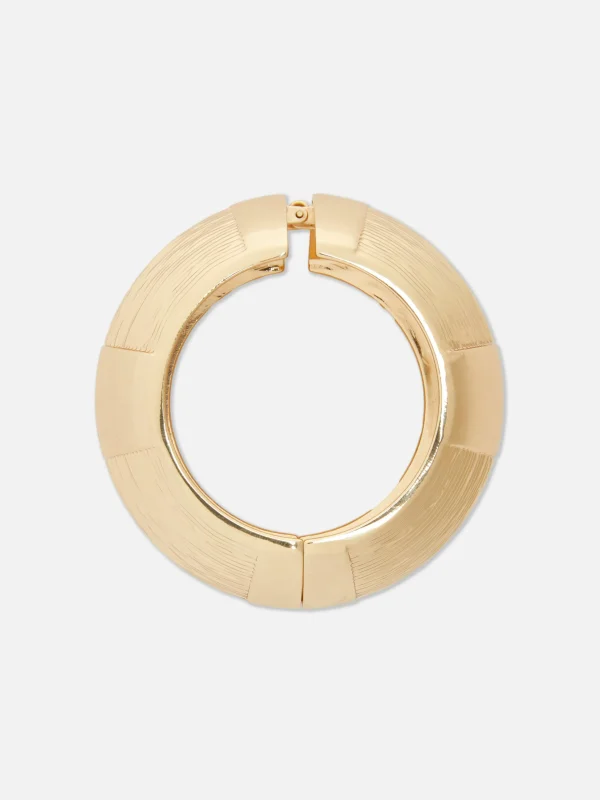 Primark Rita Ora Textured Cuff Bangle Yellow Outlet