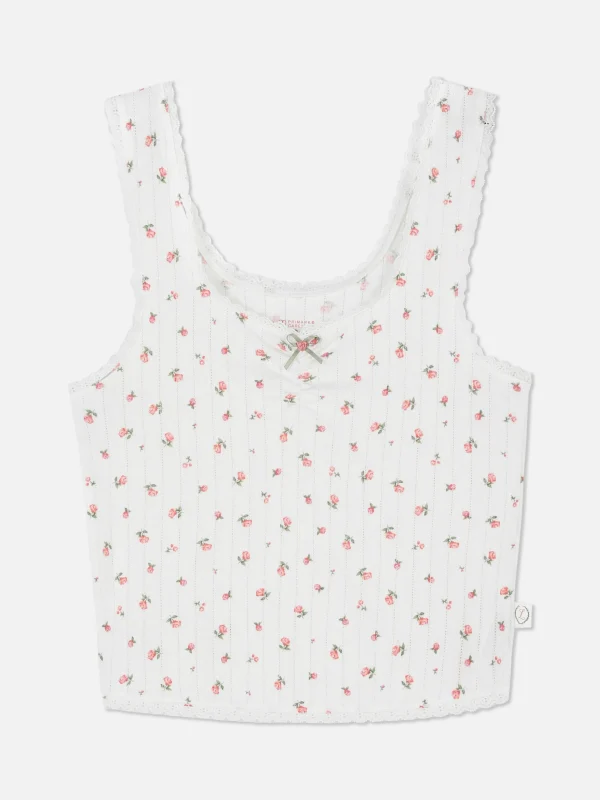 Primark Rose Pointelle Pajama Tank Multi Best Sale
