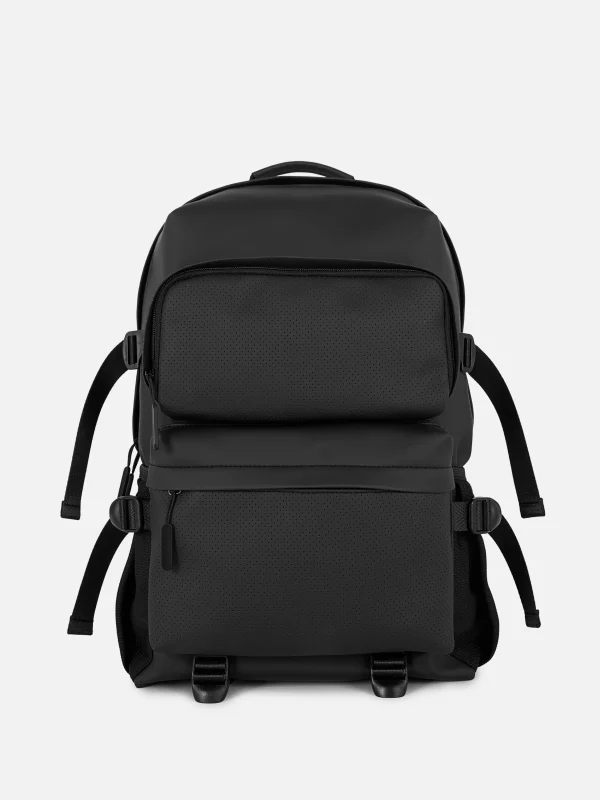Primark Rubberized Multi-Pocket Backpack Black Shop