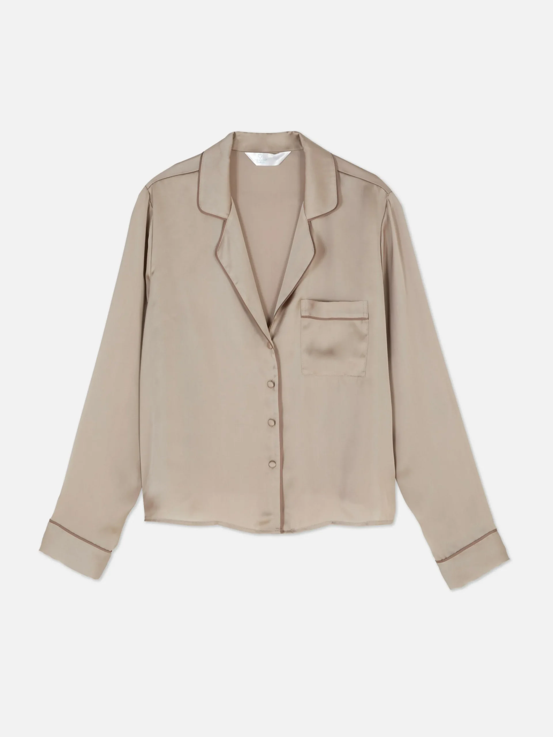 Primark Satin Pajama Shirt Mocha Sale