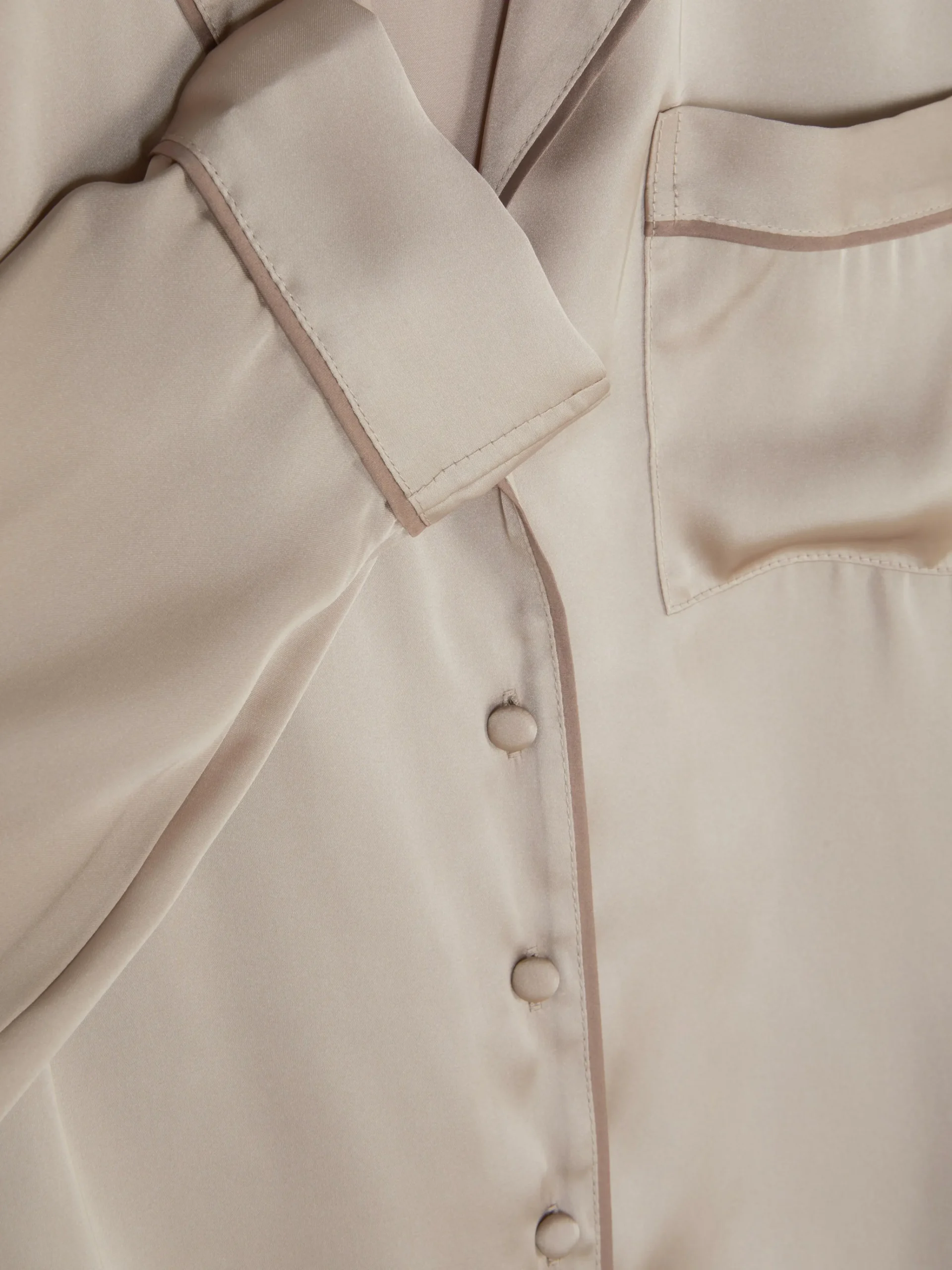 Primark Satin Pajama Shirt Mocha Sale