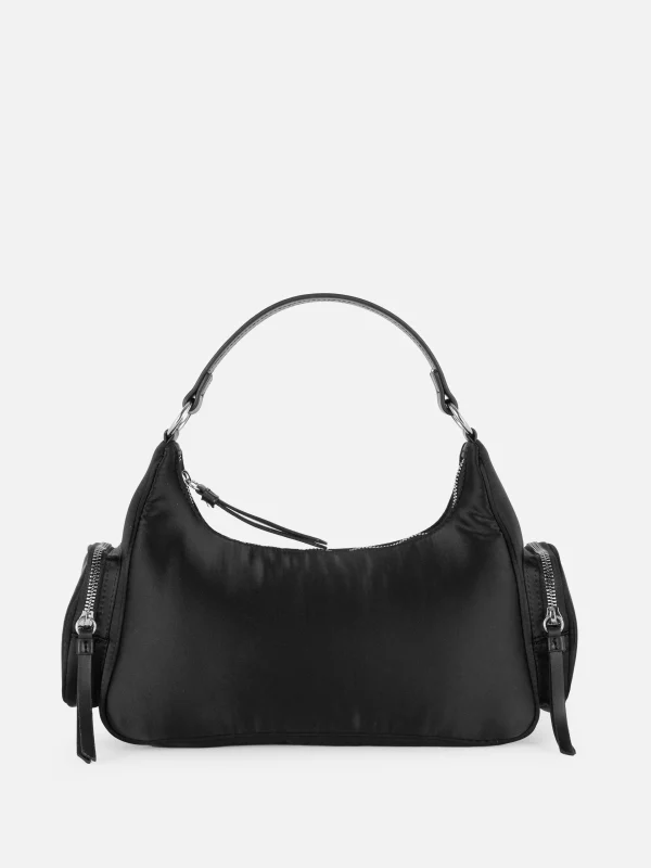 Primark Satin Pocket Shoulder Bag Black Shop