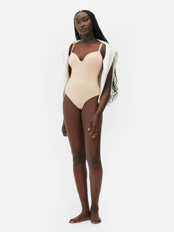 Primark Seamless Cupped Shapewear Thong Bodysuit Taupe Shop