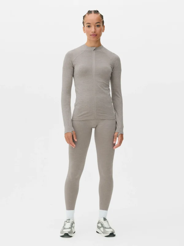 Primark Seamless Zip Workout Jacket Mocha Outlet