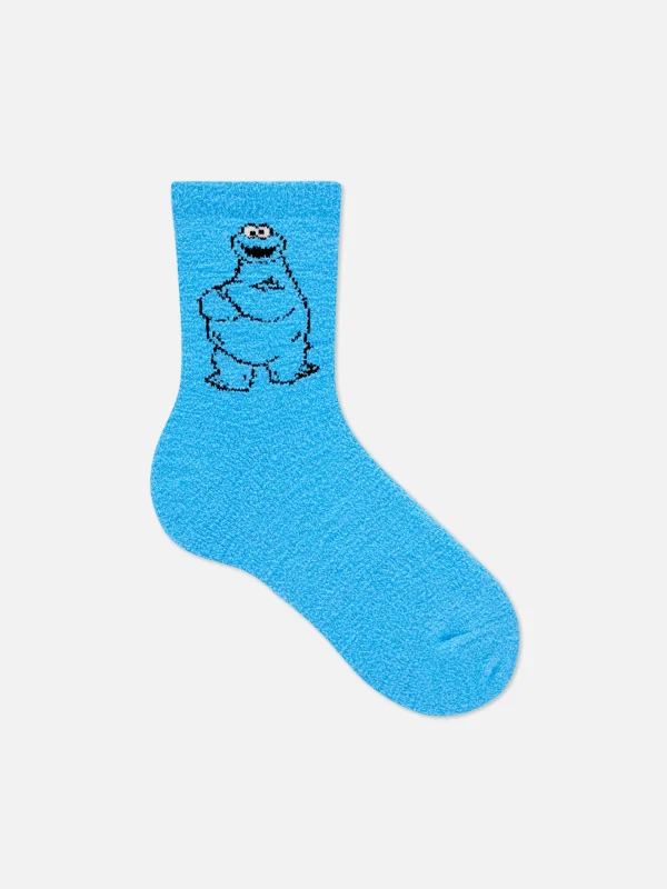 Primark Sesame Street Cookie Monster Cozy Socks Blue Store
