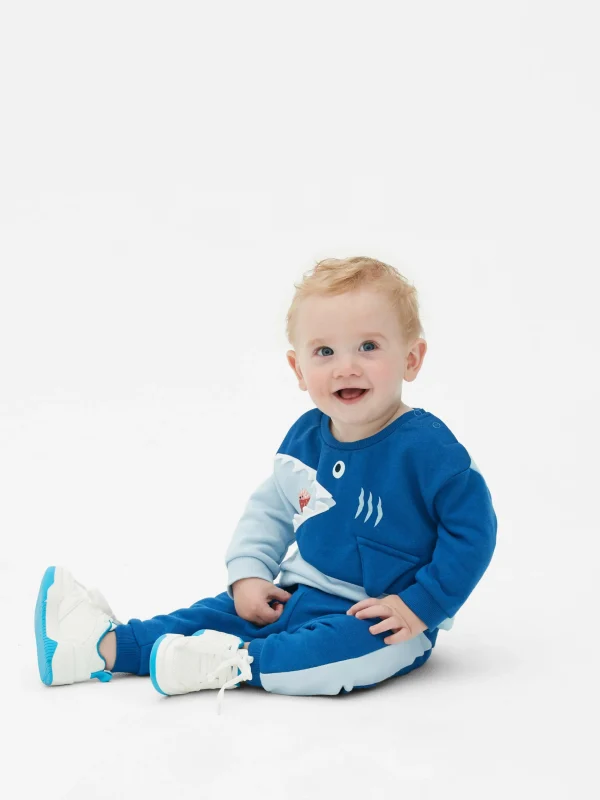 Primark Shark Sweatshirt And Joggers Set Blue Cheap