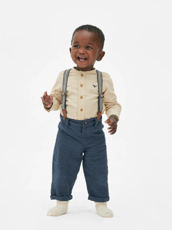 Primark Shirt And Pants With Suspenders Stone Flash Sale
