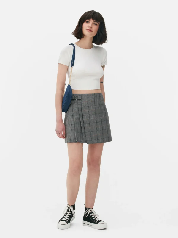 Primark Short Sleeve Cropped Sweater White Cheap