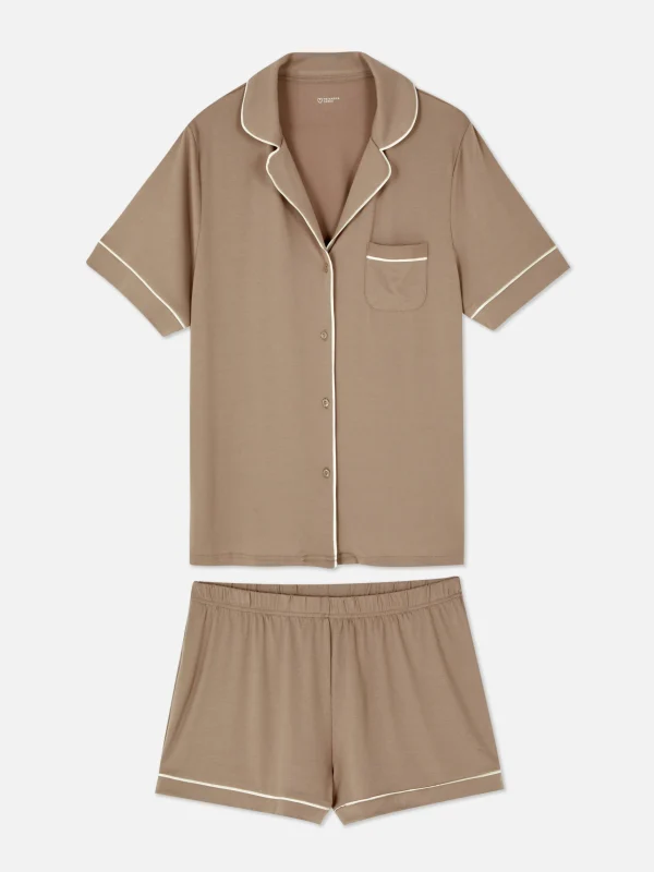 Primark Short Sleeve Jersey Pajamas Mocha Best