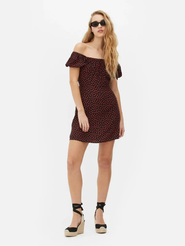 Primark Short Sleeve Mini Dress Dark Red Best