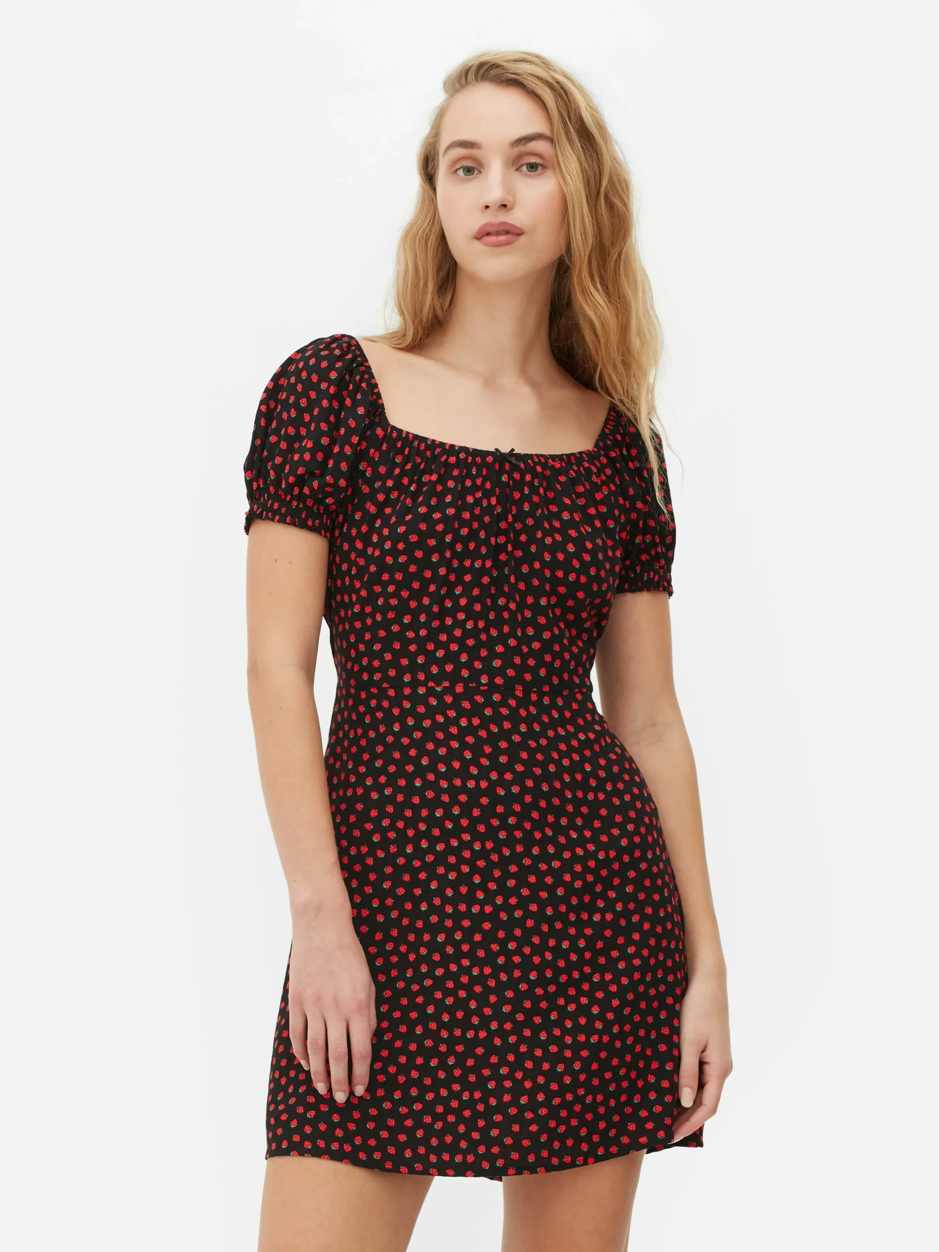 Primark Short Sleeve Mini Dress Dark Red Best