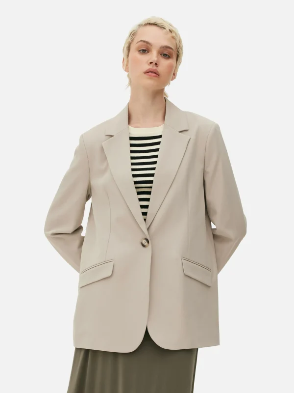 Primark Single-Breasted Blazer Stone Shop