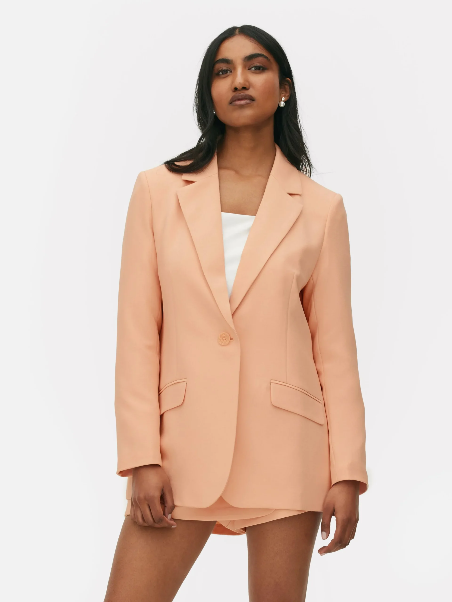 Primark Single-Breasted Blazer Peach Discount