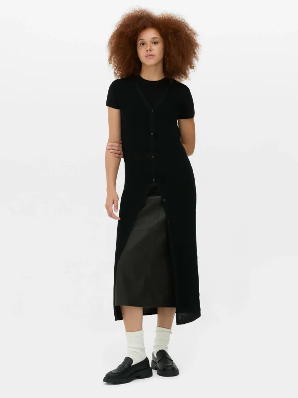 Primark Sleeveless Long Cardigan Black Discount