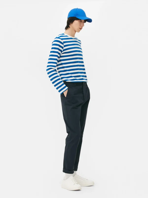 Primark Slim Fit Stretch Chinos Navy Sale