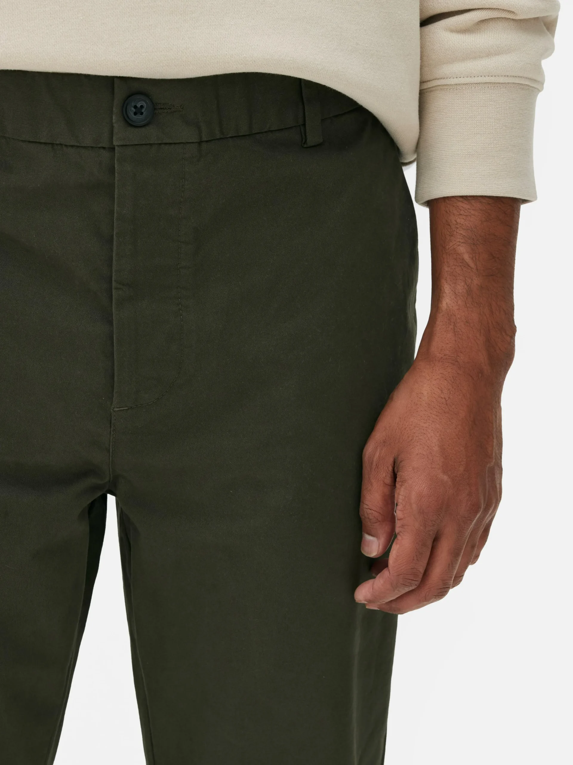 Primark Slim Fit Stretch Chinos Dark Green Hot