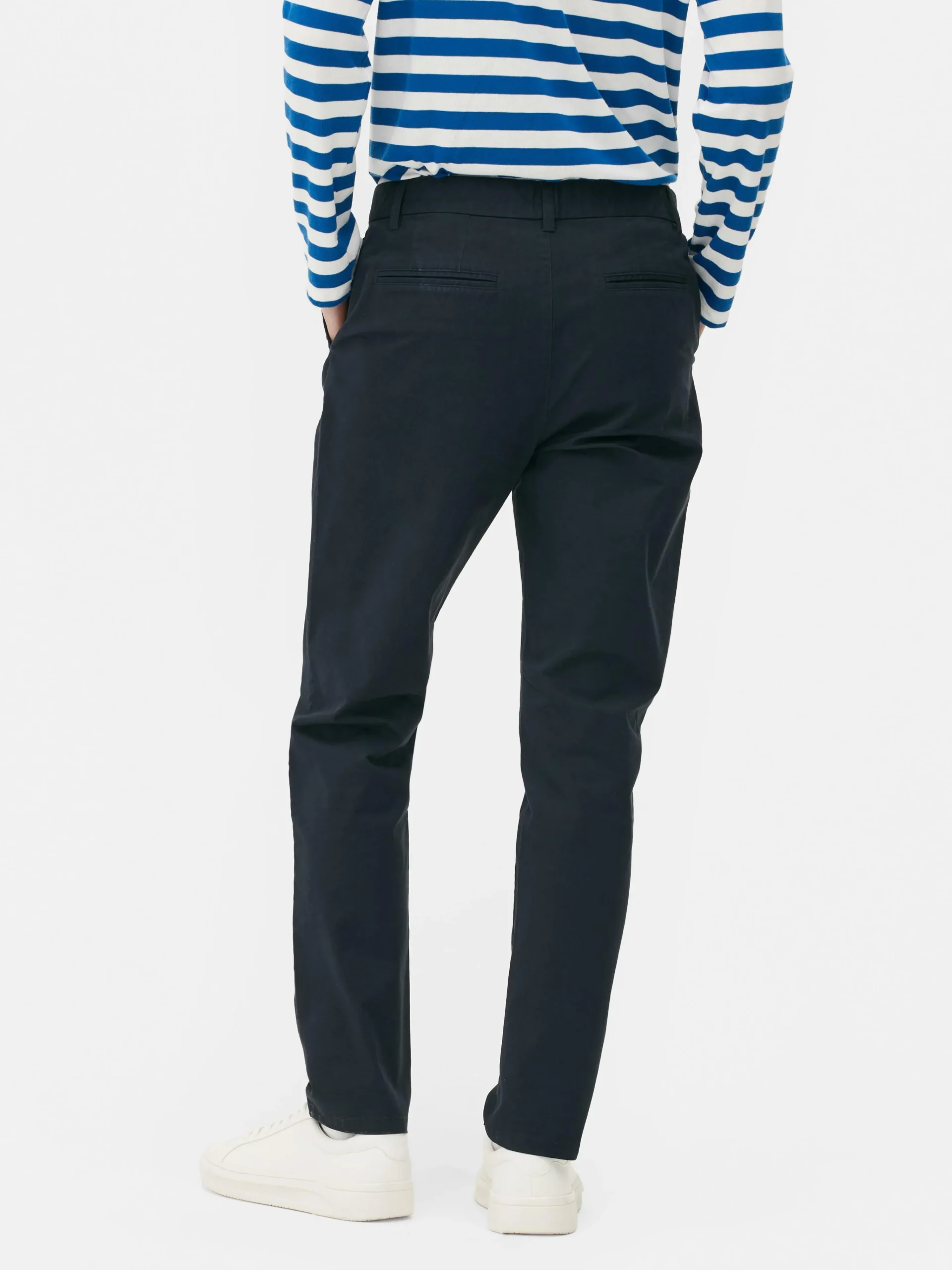 Primark Slim Fit Stretch Chinos Navy Sale