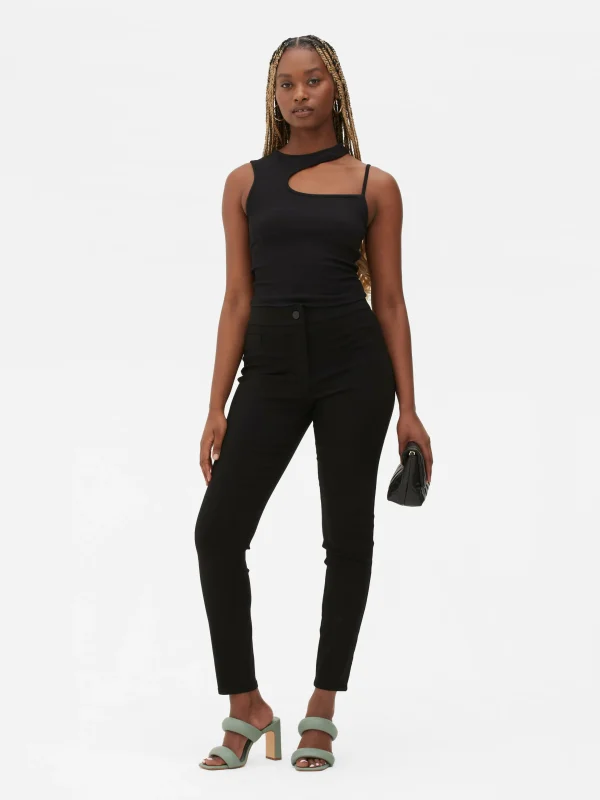 Primark Slim Fit Stretch Pants Black Store