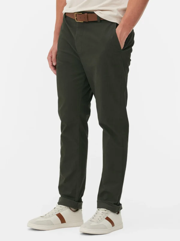 Primark Slim Stretch Chinos Olive Hot