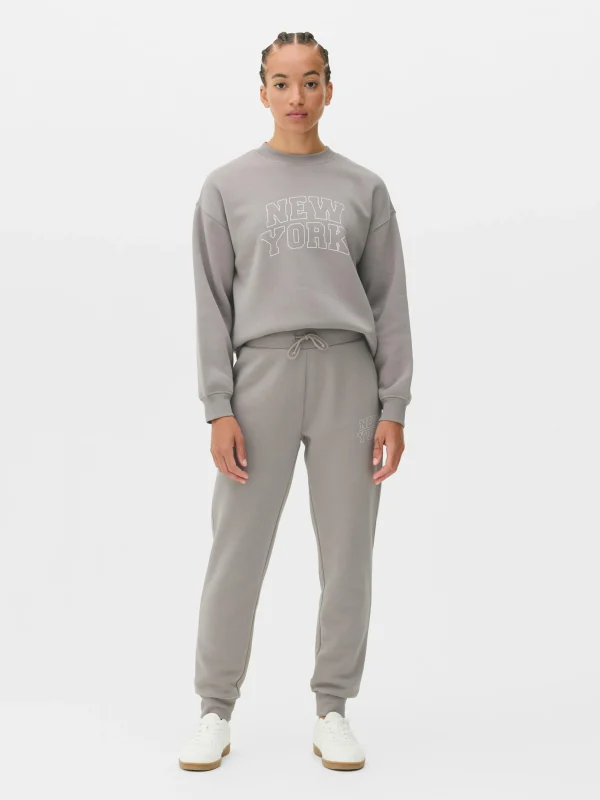 Primark Slogan Crew Neck Sweatshirt Gray Cheap