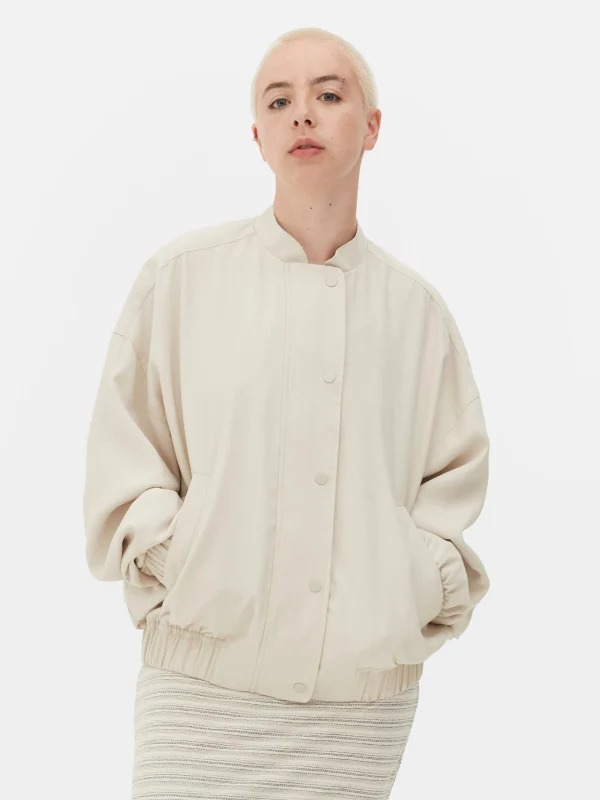 Primark Soft Bomber Jacket Ivory Discount