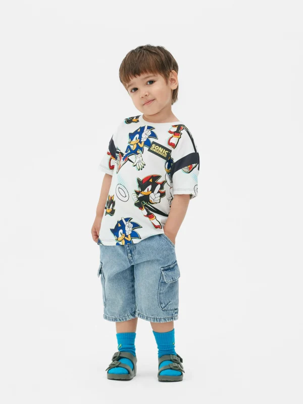 Primark Sonic The Hedgehog And Shadow T-Shirt Ivory Cheap