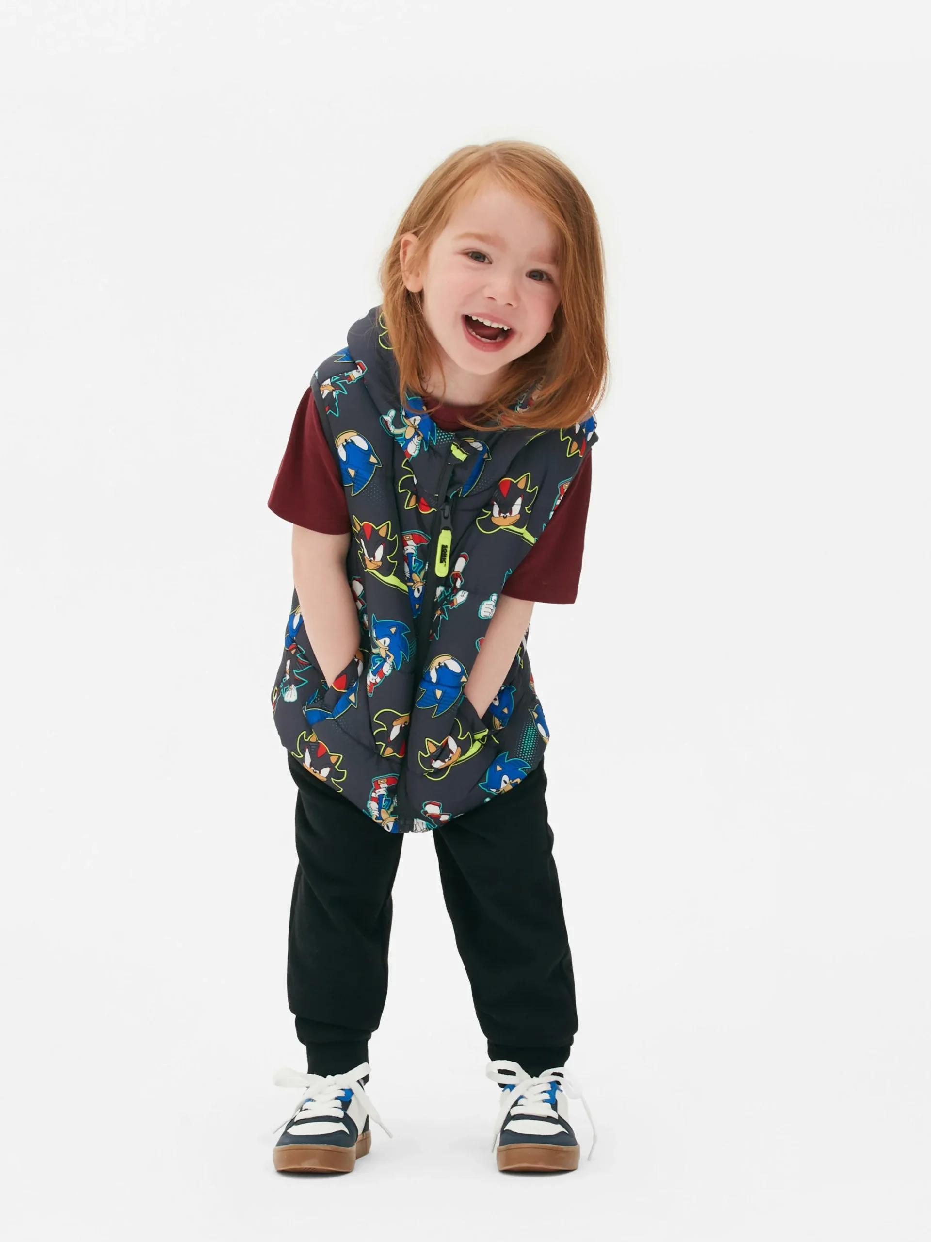 Primark Sonic The Hedgehog Sonic And Shadow Puffer Vest Charcoal Best Sale