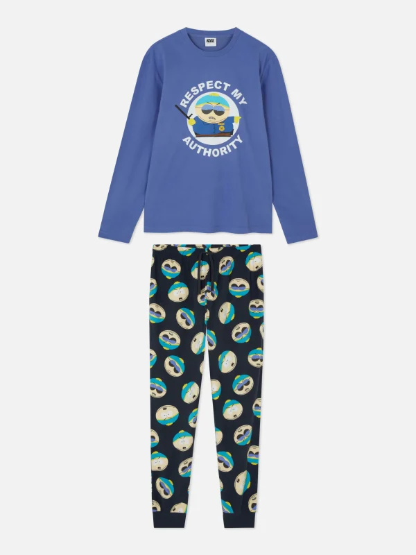 Primark South Park Long Pajamas Dark Blue Outlet