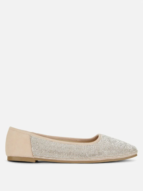 Primark Square Toe Studded Slip-Ons Light Pink Hot