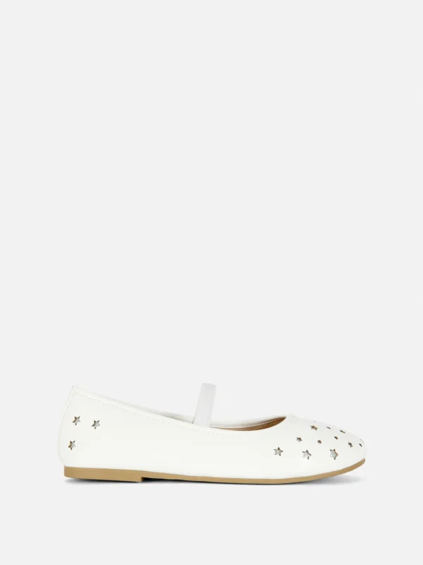 Primark Star Laser Cut Ballet Pumps White Cheap
