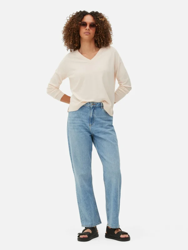 Primark Straight Leg Jeans Mid Blue Flash Sale
