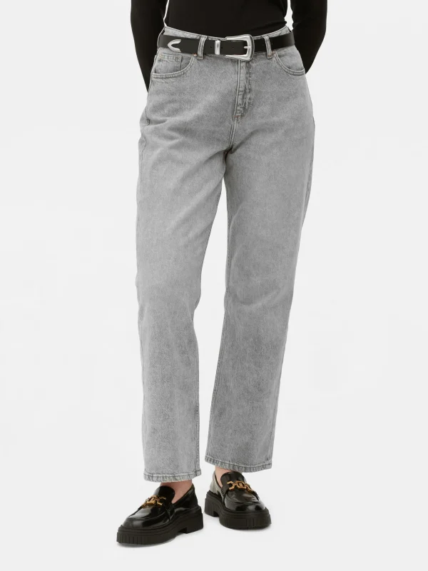 Primark Straight Leg Jeans Gray Clearance