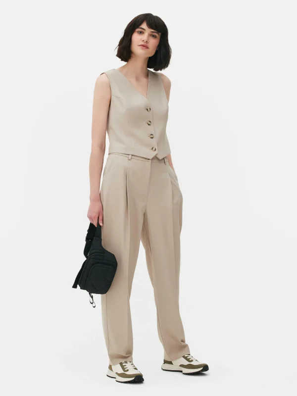 Primark Straight Leg Tailored Pants Stone Hot