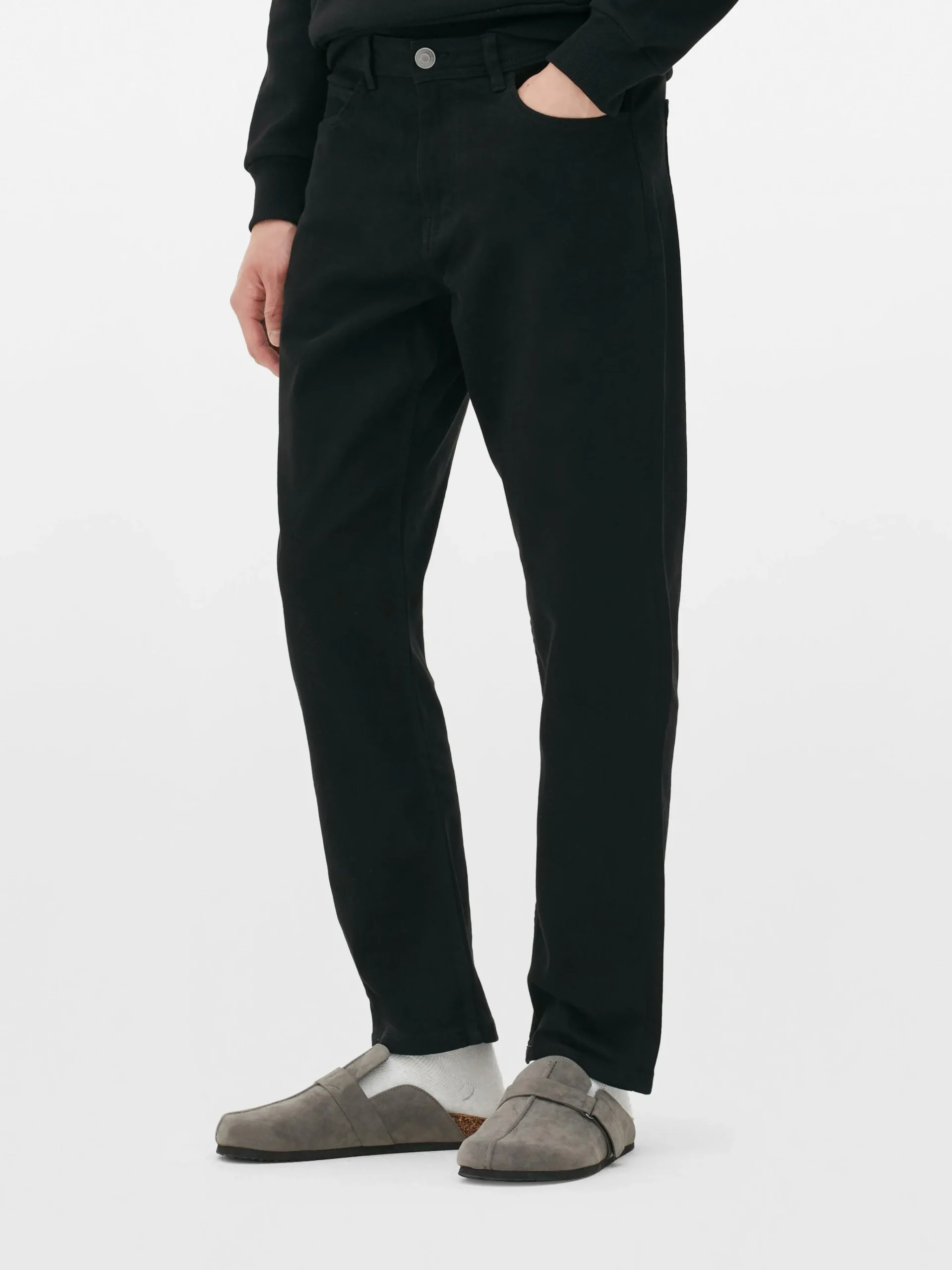 Primark Straight Leg Twill Jeans Black Online
