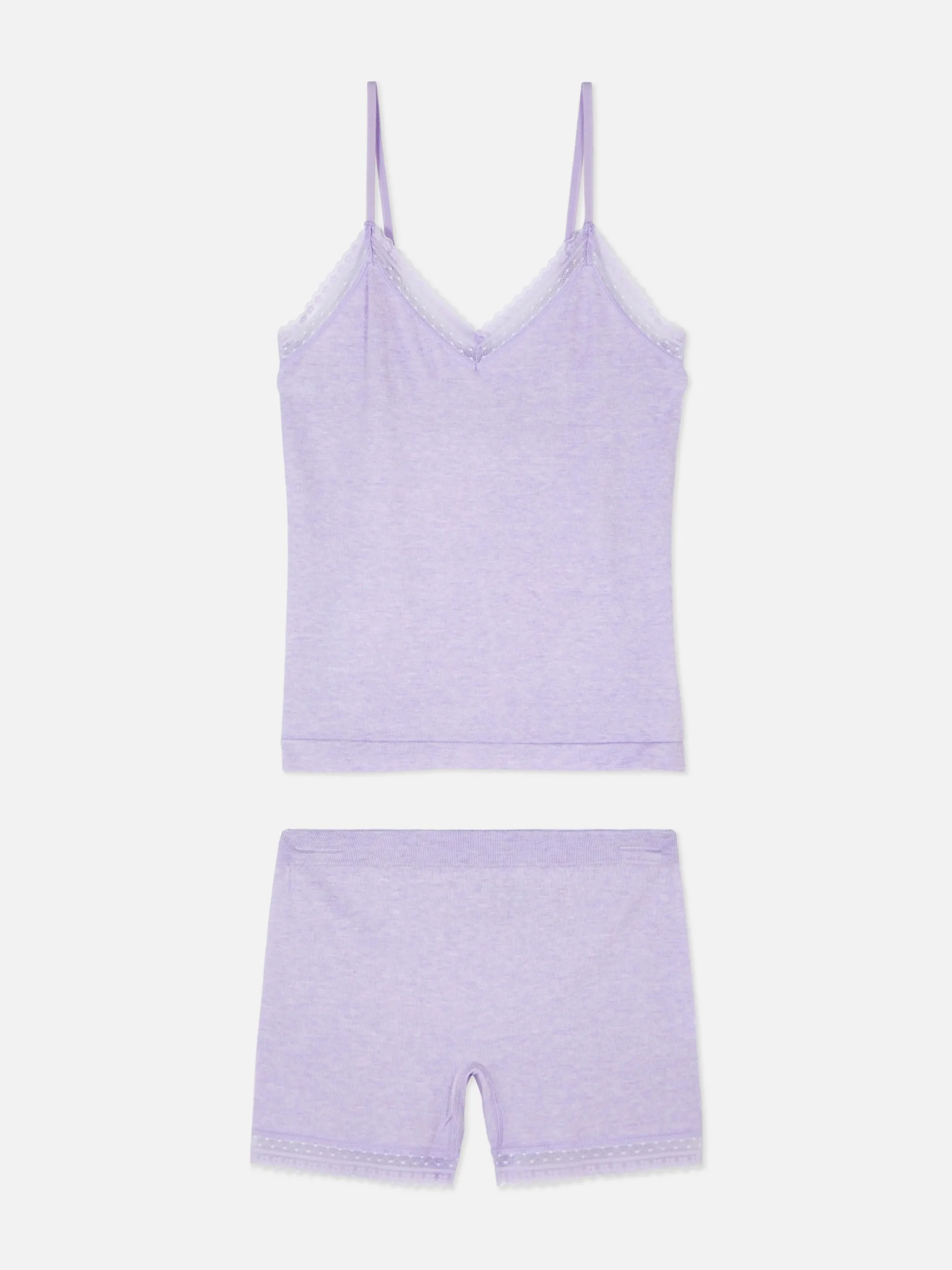 Primark Stretch Cami And Shorts Pajama Set Lilac Store