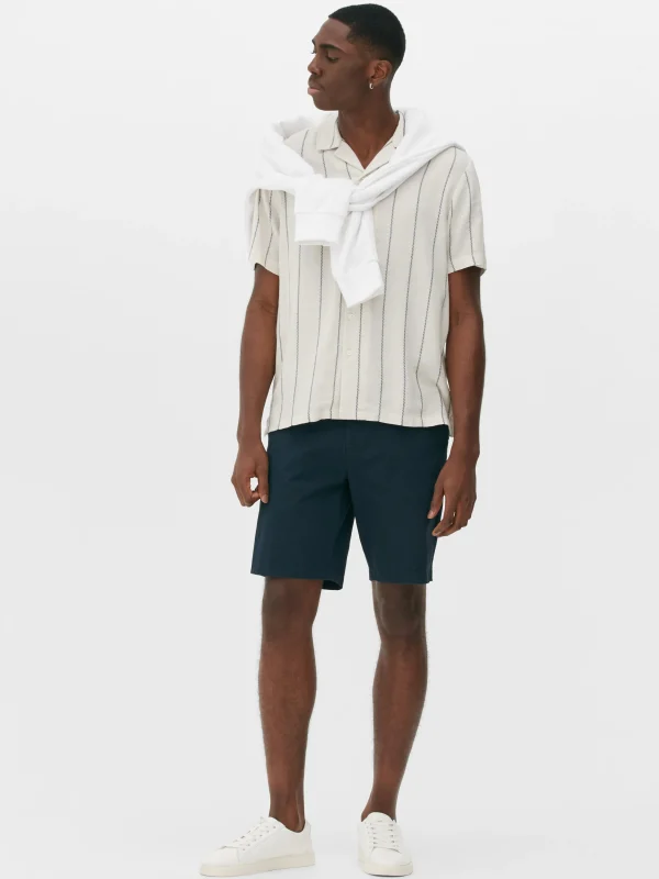 Primark Stretch Cotton Chino Shorts Navy Cheap