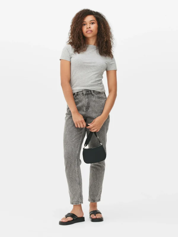 Primark Stretch Crew Neck T-shirt Gray Heather Sale