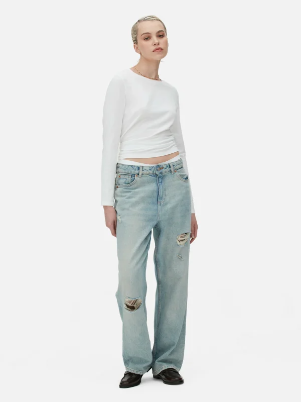 Primark Stretch Long Sleeve Top White Cheap