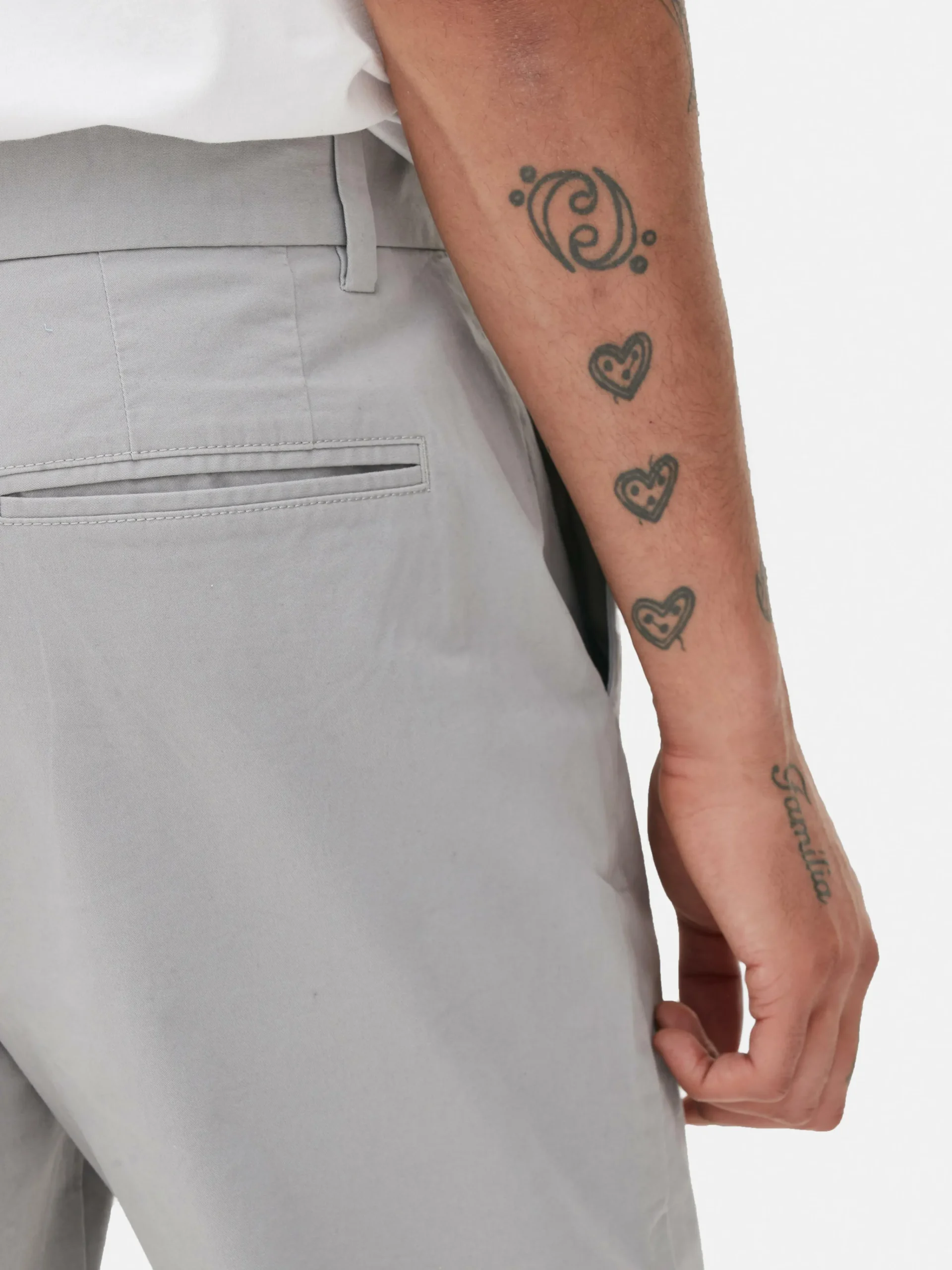 Primark Stretch Slim Chinos Light Gray Store