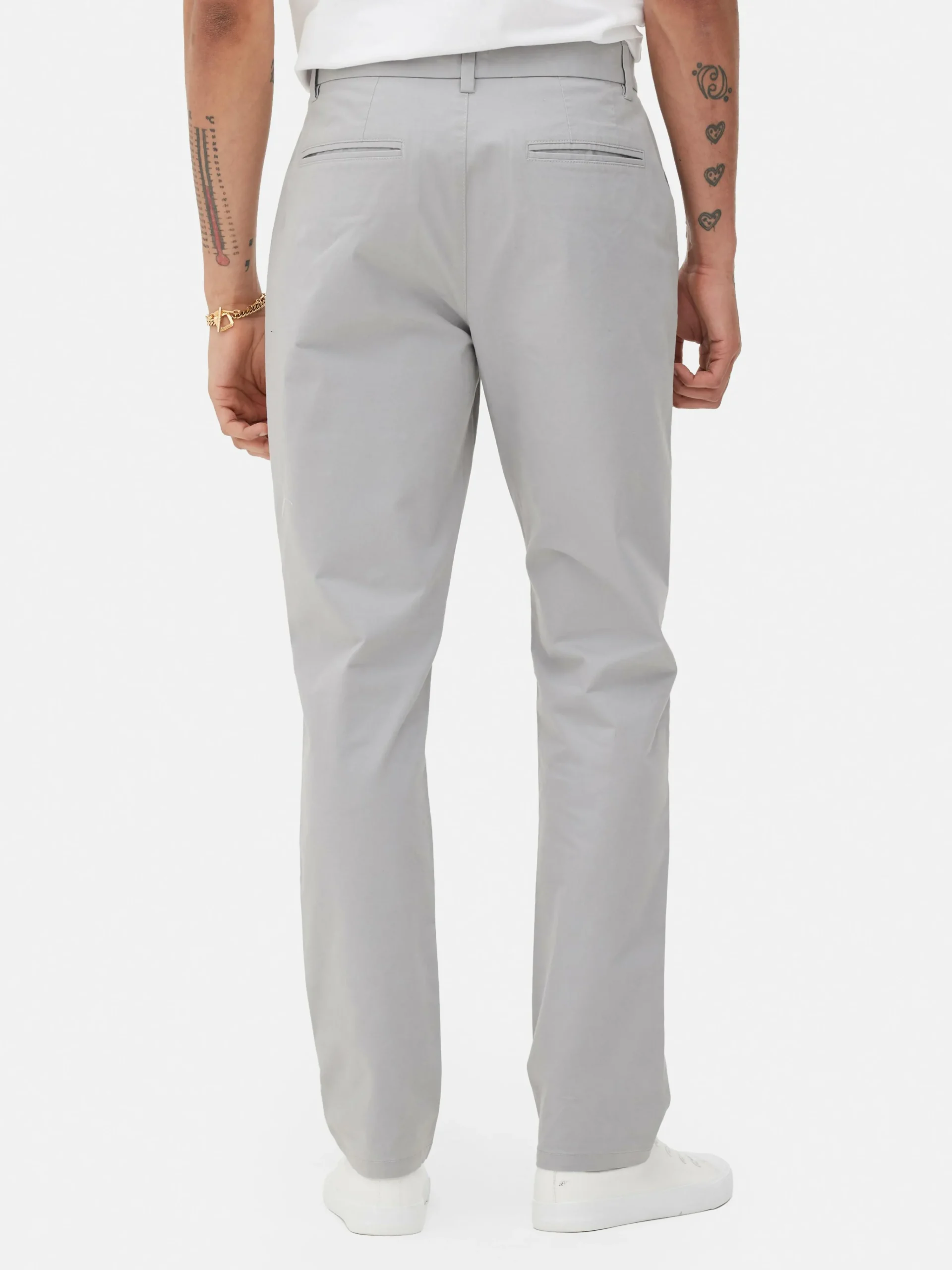 Primark Stretch Slim Chinos Light Gray Store